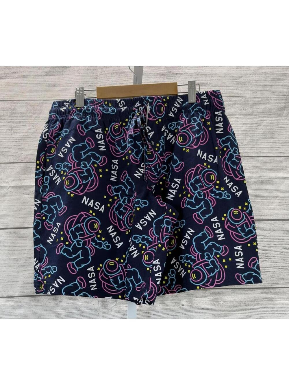 Mad Engine Nasa Drawstring Shorts Men Size Medium